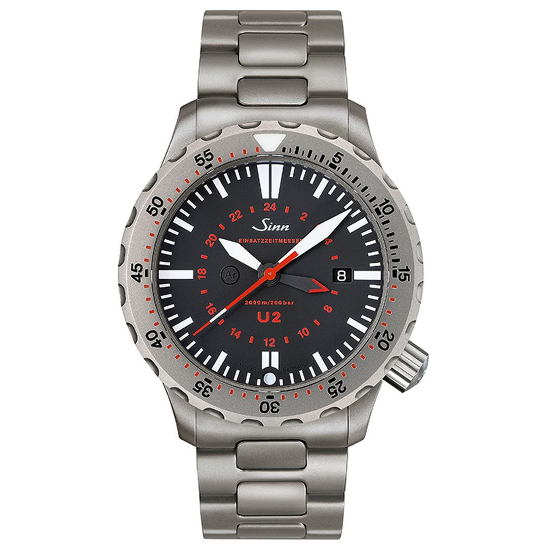Sinn U2 with TEGIMENT 44mm Black Dial Silver Steel Bracelet