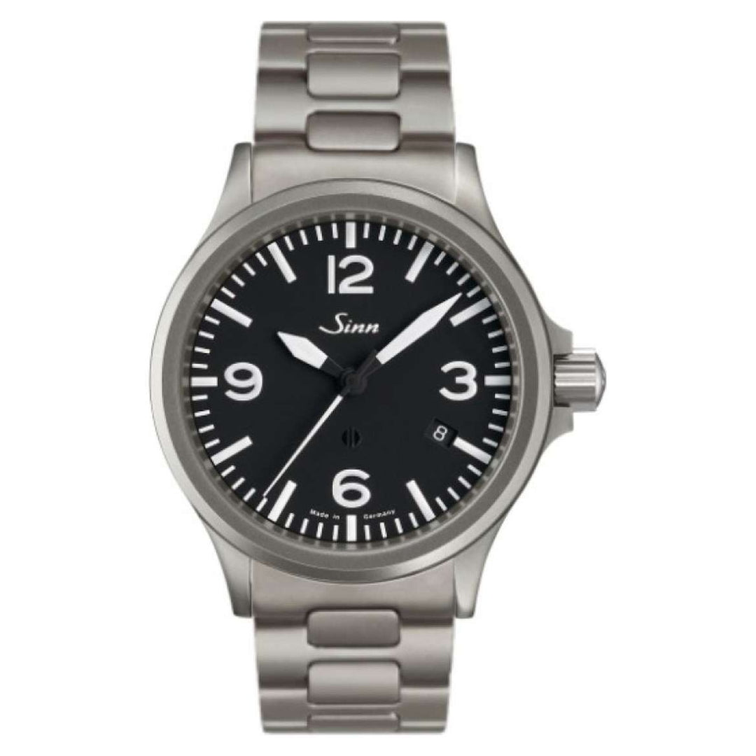 Sinn 856 40mm Black Dial Silver Steel Bracelet