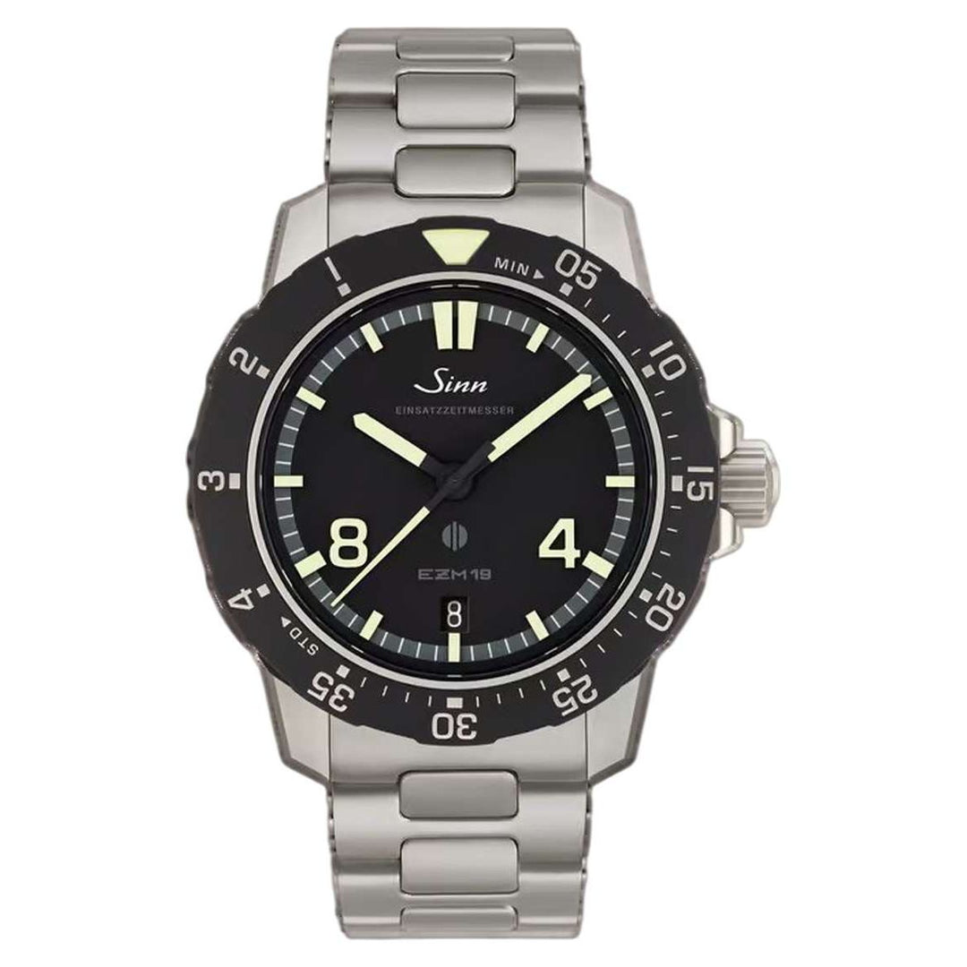 Sinn EZM 19 41mm Black Dial Silver Stainless Steel Bracelet