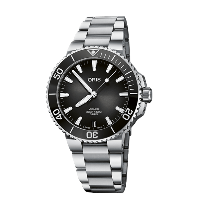 Oris Aquis 41.5mm Black Dial Silver Steel Bracelet