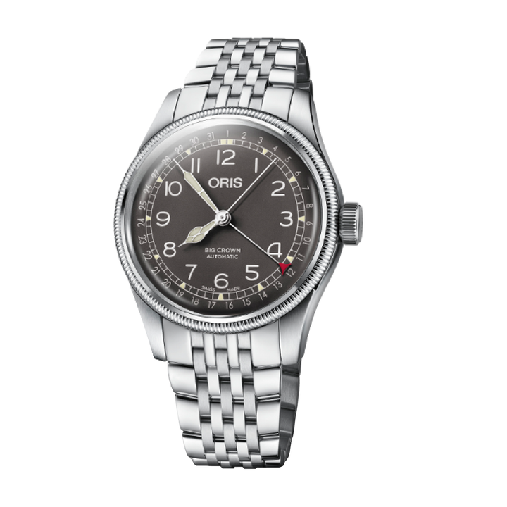 Oris Big Crown 40mm Black Dial Silver Steel Bracelet