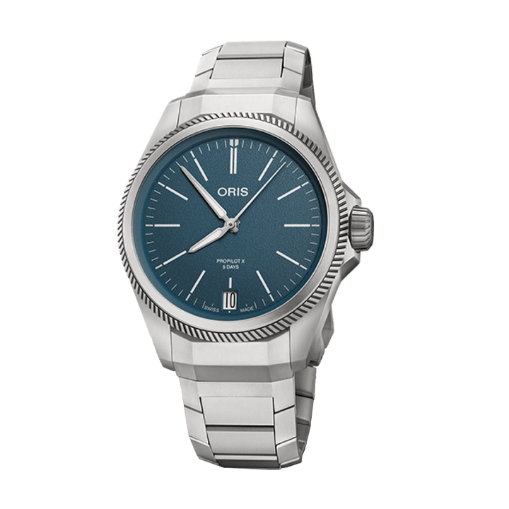 Oris ProPilot X Calibre 400 39mm Blue Dial Silver Steel Bracelet